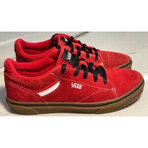 Vans Seldan Lace Up Gum Sidewall Skate Sneaker Youth 5.5 Dark Red